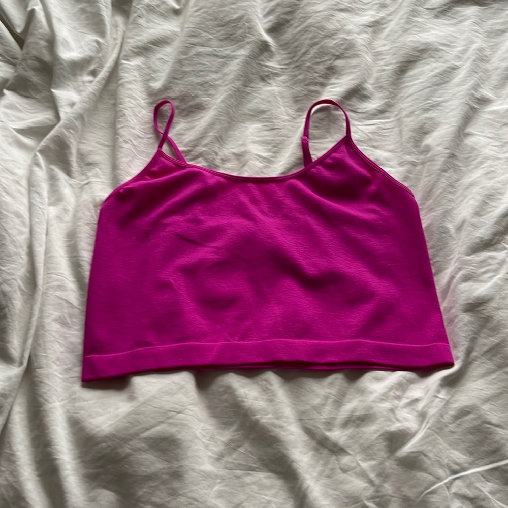 Neon pink crop top